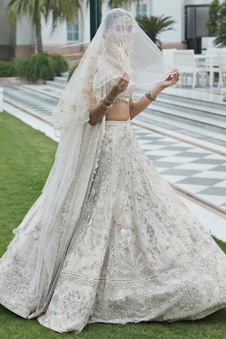 Savannah tulle snow lehenga set