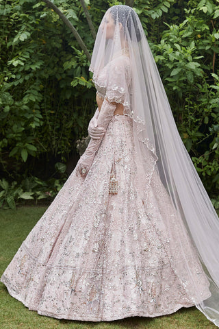 Silent garden tulle pink lehenga set