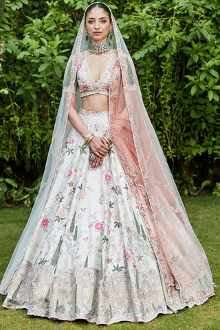 Golden ivory amanbagh lehenga set