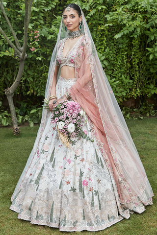 Golden ivory amanbagh lehenga set