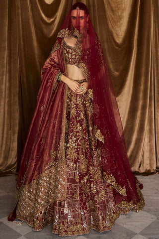 Vintage tuscan heritage scarlet lehenga set