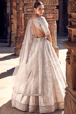 Turkish Gota Ekru Lehenga Set by Matsya available on Indiaspopup.com