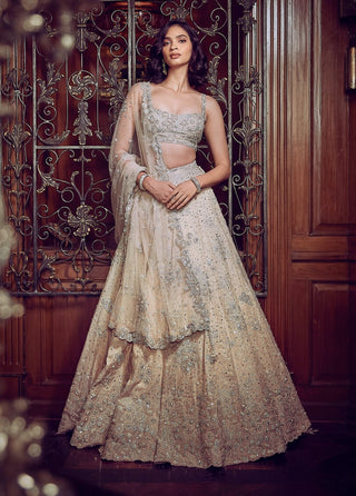 Starlight Mogra Lehenga Set by Matsya available on Indiaspopup.com