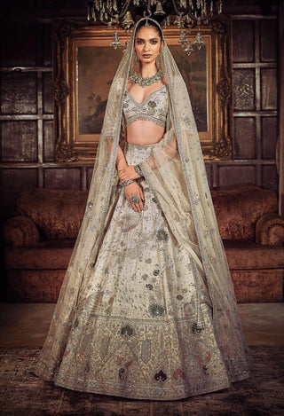 Kamalbagh Aurum Ekru Lehenga Set by Matsya available on Indiaspopup.com