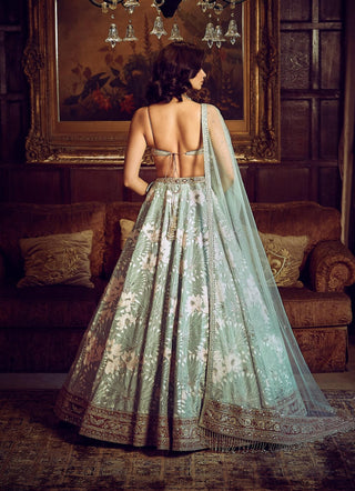 Water Lillis Lehenga Set by Matsya available on Indiaspopup.com