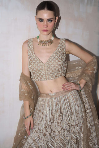 Eden pearl limestone lehenga set