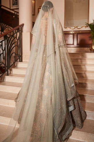 Royal lotus pond jade lehenga set