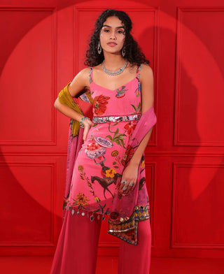 Mahima Mahajan-Rosy Printed Georgette Palazzo And Kurta Set-INDIASPOPUP.COM