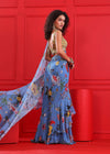 Mahima Mahajan-Zaira Blue Printed Frill Sari And Blouse-INDIASPOPUP.COM