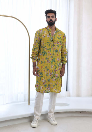 Mahima Mahajan Men-Asim Yellow Kurta And Pants-INDIASPOPUP.COM