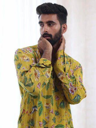 Mahima Mahajan Men-Asim Yellow Kurta And Pants-INDIASPOPUP.COM