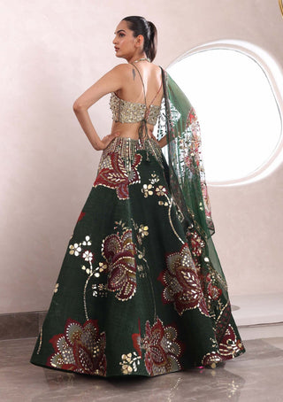 Mahima Mahajan-Siya Green Embroidered Lehenga Set-INDIASPOPUP.COM