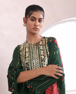 Mahima Mahajan-Freya Green Embroidered Kurta Set-INDIASPOPUP.COM