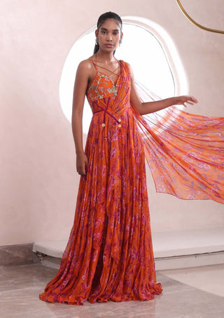 Mahima Mahajan-Inara Embroidered Draped Gown-INDIASPOPUP.COM