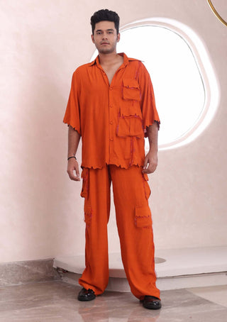 Mahima Mahajan Men-Ahil Orange Shirt And Pant-INDIASPOPUP.COM