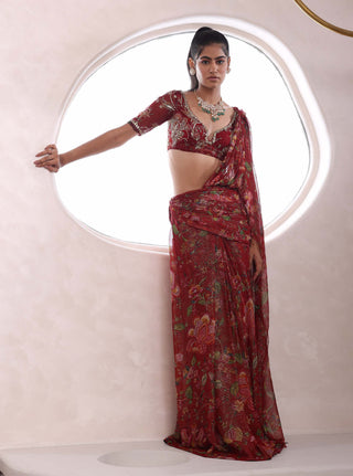 Mahima Mahajan-Ayesha Draped Sari And Embroidered Blouse-INDIASPOPUP.COM