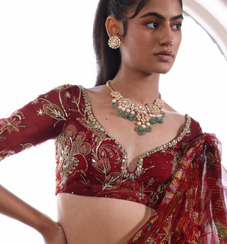 Mahima Mahajan-Ayesha Draped Sari And Embroidered Blouse-INDIASPOPUP.COM