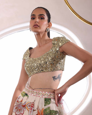 Mahima Mahajan-Aarzoo Ivory Draped Dhoti And Blouse-INDIASPOPUP.COM