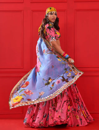 Mahima Mahajan-Roza Candy Pink Printed Lehenga Set-INDIASPOPUP.COM