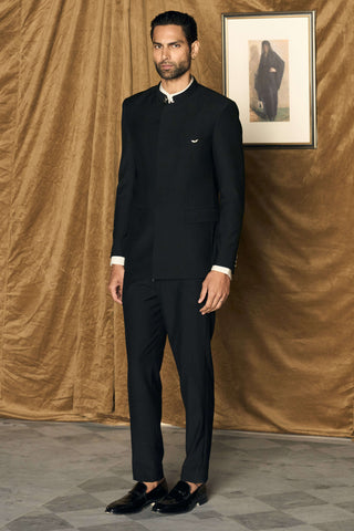 Gatsby black bandhgala set