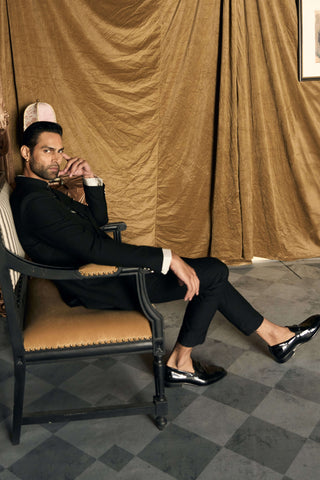 Gatsby black bandhgala set