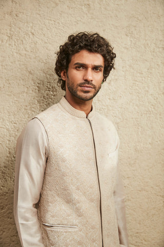 Matsya Men-Beige Jodhpuri Jacket-INDIASPOPUP.COM