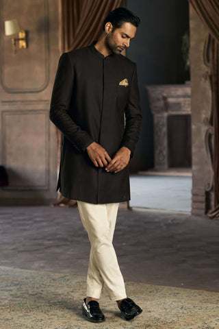 Classic matsya brown achkan set