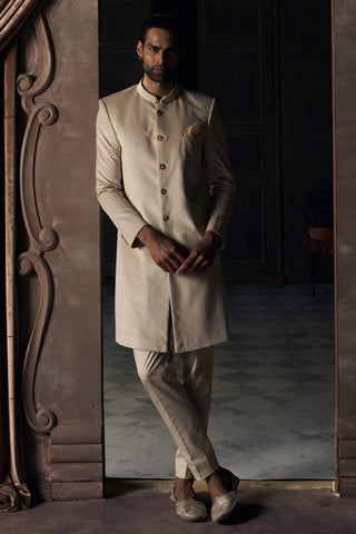 Jaisalmer ekru achkan set