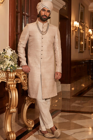 Vintage royal ivory sherwani set