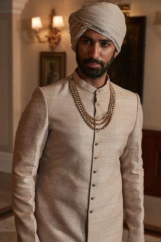 Vintage royal ivory sherwani set
