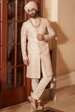 Vintage royal ivory sherwani set