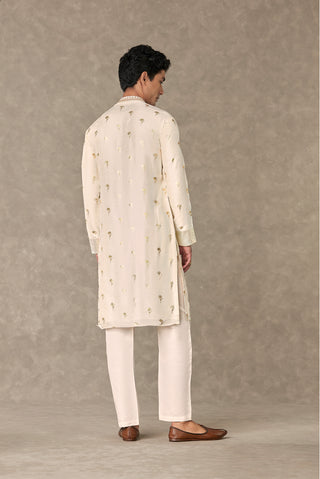 House Of Masaba Men-Ivory Wine Garden Kurta With Pants-INDIASPOPUP.COM