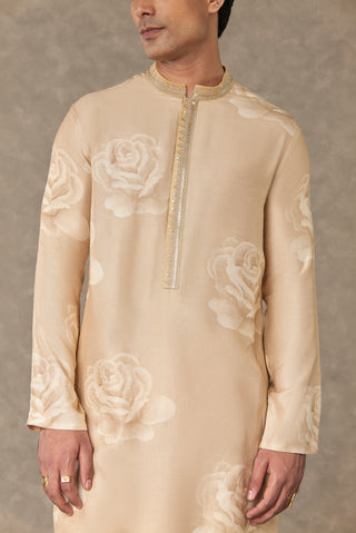 House Of Masaba Men-Beige Gulaab Kurta And Pants-INDIASPOPUP.COM