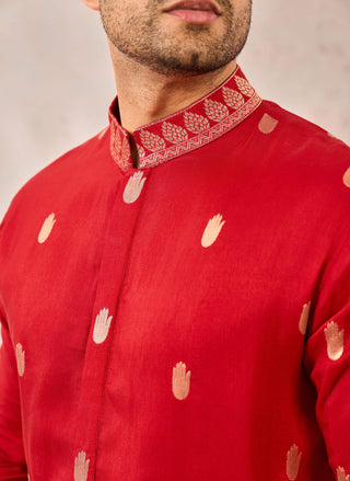 Red haaath phool kurta