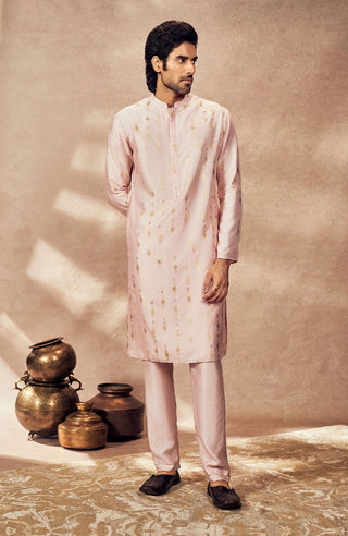 Baby Pink Tribal Pillar Kurta And Pants by House Of Masaba Men, available on Indiaspopup.com