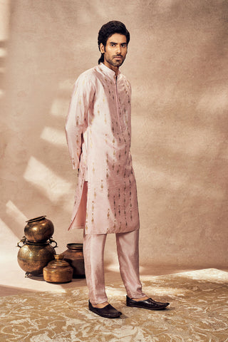 Baby Pink Tribal Pillar Kurta And Pants by House Of Masaba Men, available on Indiaspopup.com