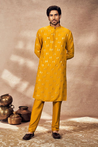 Yellow Mystic Kurta And Pants by House Of Masaba Men, available on Indiaspopup.com