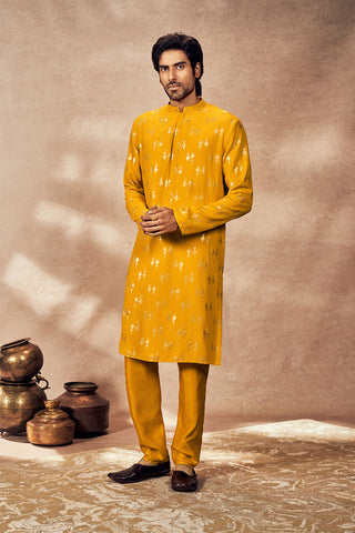 Yellow Mystic Kurta And Pants by House Of Masaba Men, available on Indiaspopup.com