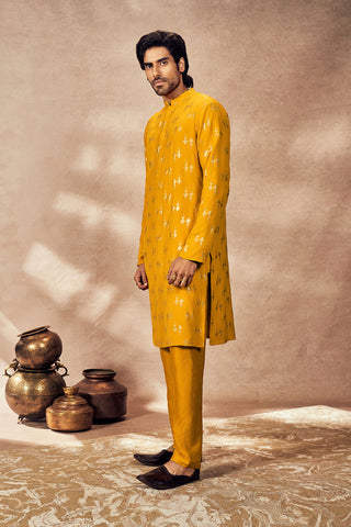 Yellow Mystic Kurta And Pants by House Of Masaba Men, available on Indiaspopup.com