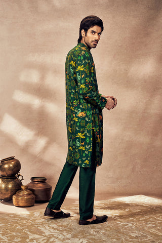 Green Tropical Rhapsody Kurta And Pants by House Of Masaba Men, available on Indiaspopup.com