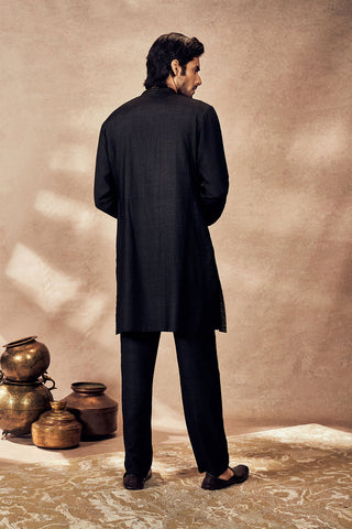 Black Palm Blooms Kurta And Pants by House Of Masaba Men, available on Indiaspopup.com