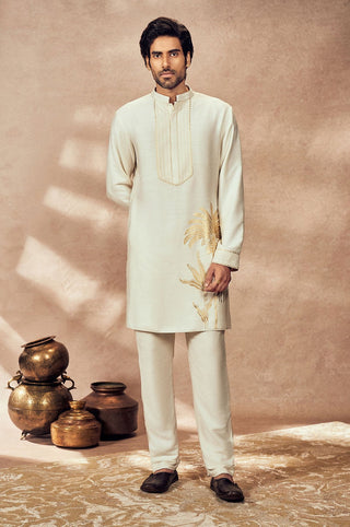 Ivory Palm Blooms Kurta And Pants by House Of Masaba Men, available on Indiaspopup.com