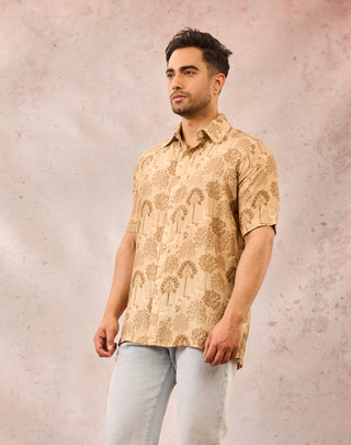 House Of Masaba Men Beige Midnight Maze Shirt available on indiaspopup