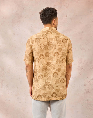 House Of Masaba Men Beige Midnight Maze Shirt available on indiaspopup