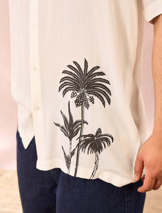 White palm tree print shirt