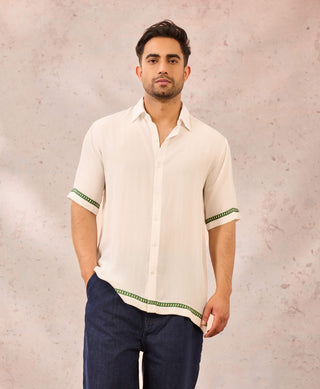 House Of Masaba Men White Tropical Print Shirt available on indiaspopup