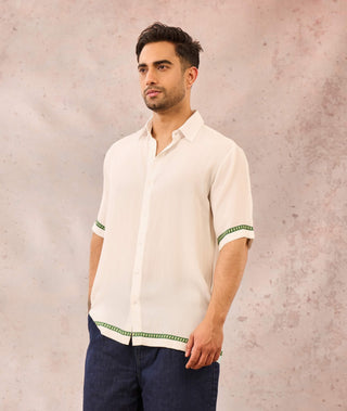 House Of Masaba Men White Tropical Print Shirt available on indiaspopup