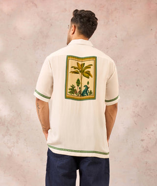 House Of Masaba Men White Tropical Print Shirt available on indiaspopup