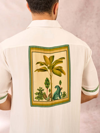 House Of Masaba Men White Tropical Print Shirt available on indiaspopup