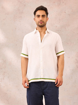 House Of Masaba Men White Leopard Print Shirt available on indiaspopup